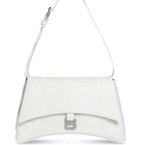 - NEW Balenciaga Downtown Medium Shoulder Bag Crocodile Embossed AX4 - Picture 1 of 14